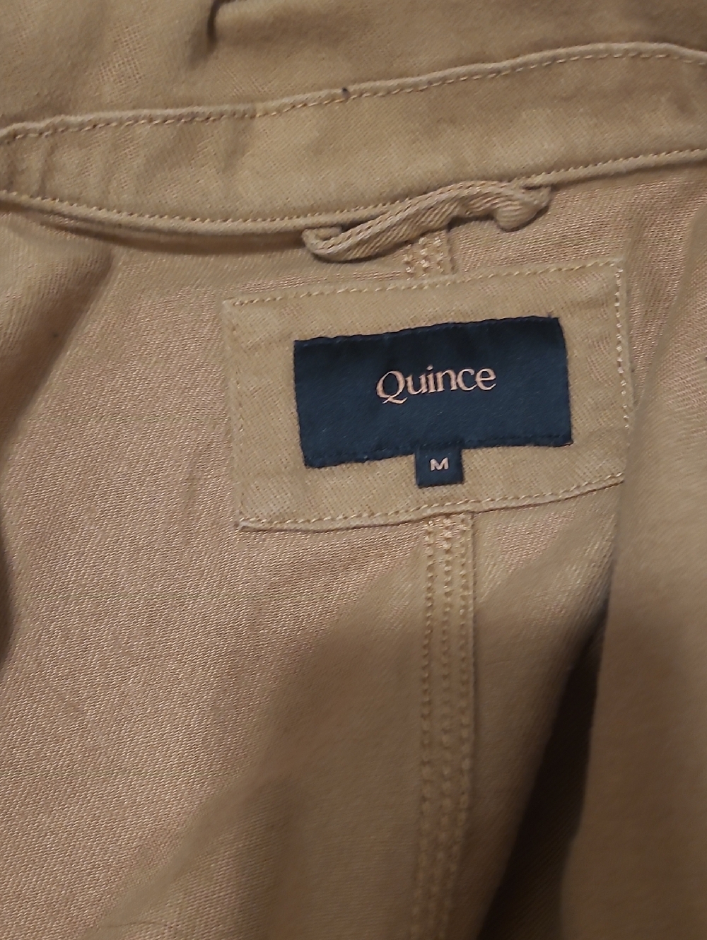 Quince Neutral Beige Jacket with Navy Label